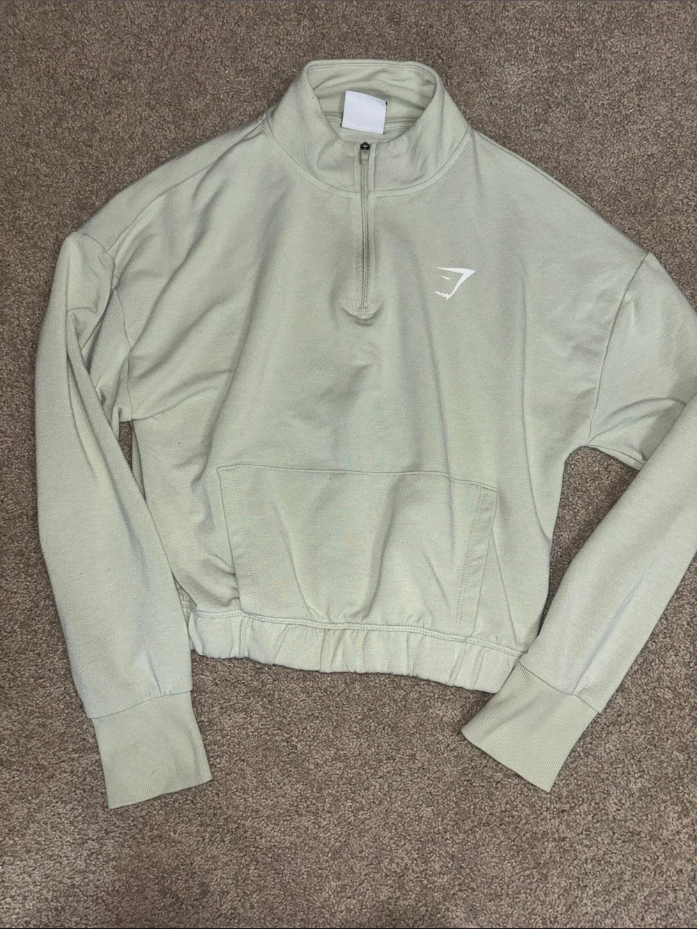 Gymshark Men's Zip Pullover Sweater in Sage Green